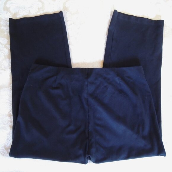 Eileen Fisher Black Stretch Straight Wide Leg Pants PL - Picture 5 of 7